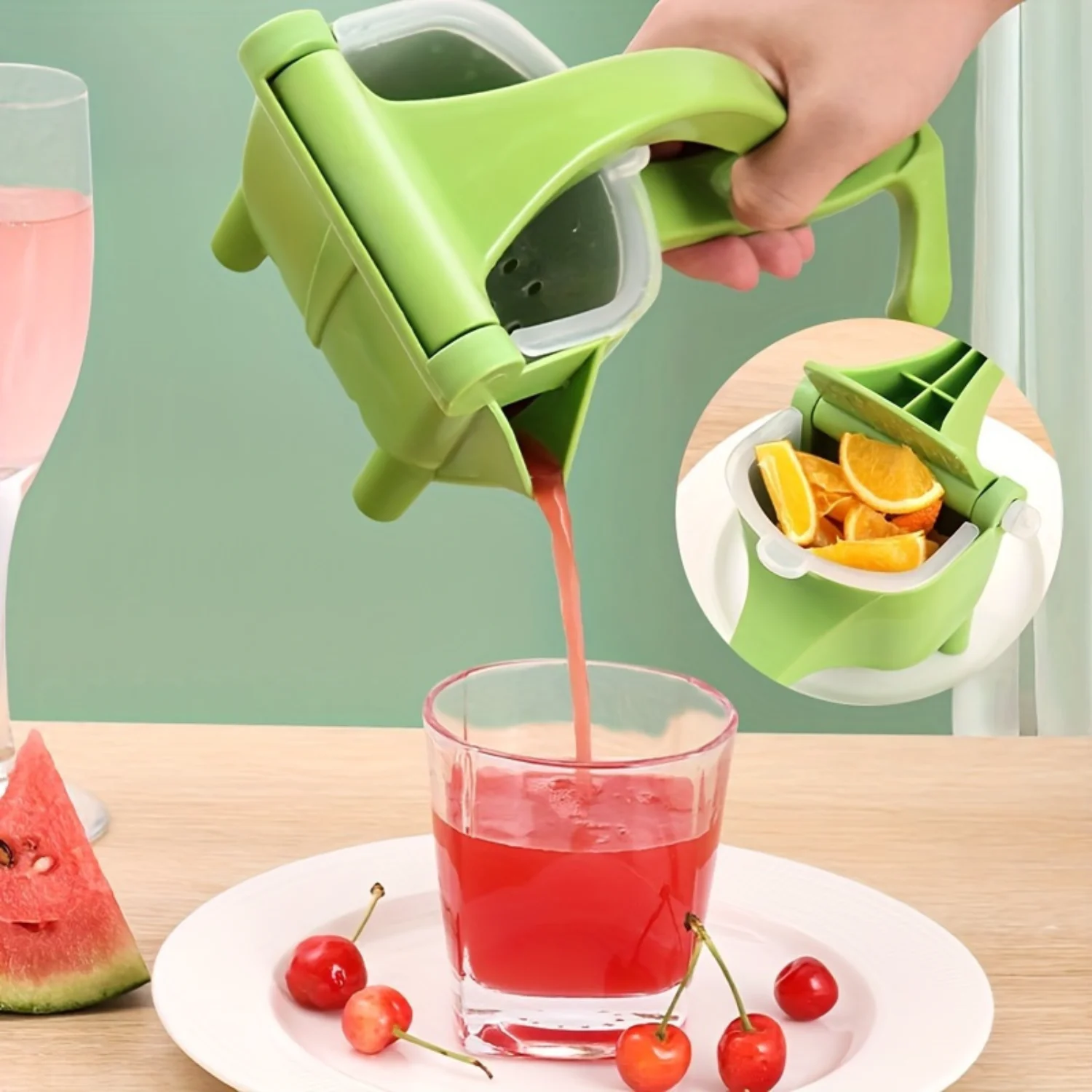 

1PC Multifunctional Manual Citrus Juicer - Compact Handheld Non- Juice Squeezer for Fruits and Lemons - BPA-Free Plastic Kitchen