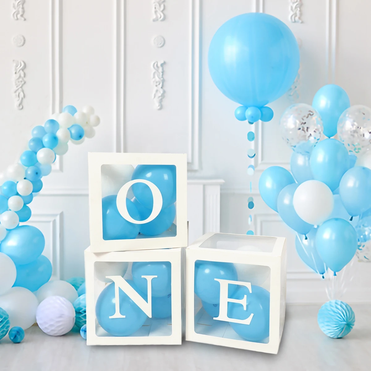 Boîte à Ballons en Forme de Lettres de 25cm, Décor d\'Anniversaire de 1 An, Décoration de ixPréChristophe pour Enfants Garçon et Fille