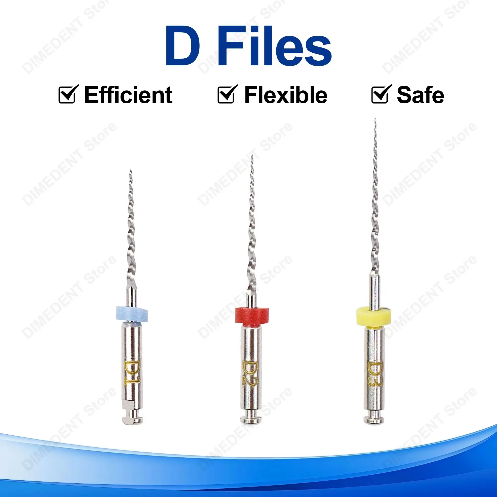 6Pcs/Box D Files D1-D3 Endodontic Files Dentist Tools Root Canal Niti Rotary Endo Files 16/18/22mm Dental Retreatment Engine Use