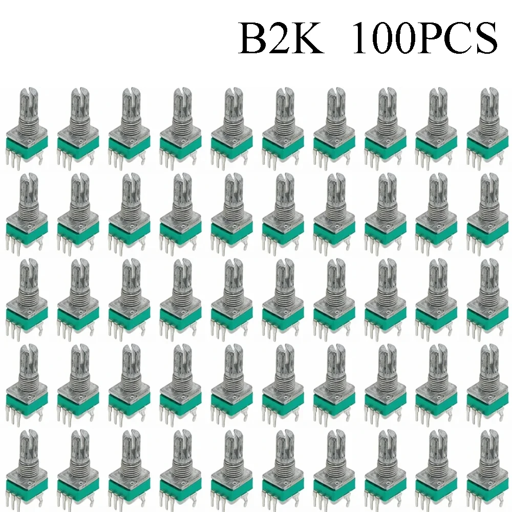 100PCS RK097 Präzision Linear Potentiometer Vertikale Single Link Schaft 15mm D achse B2K B10K B20K B50K B100K B500K B1M