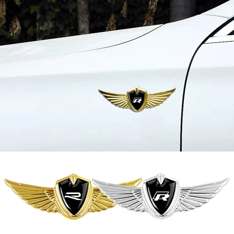 

3D Metal Wings Badge Car Side Marker Window Trunk Sticker Decal For VW Volkswagen GTI R Rline Golf Beetle Passat Sharan Jetta