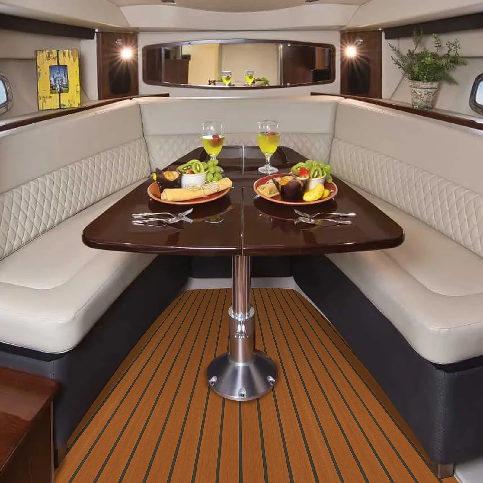 

Нескользящий напольный коврик из ЭВА для автодома, водонепроницаемая подкладка для палубы лодки, коврик для морского спортзала из тикового дерева толщиной 6 мм, универсальная защита поверхности