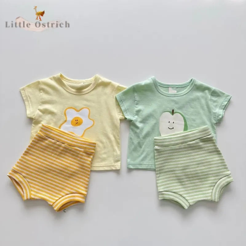 

Newborn Baby Girl Boy Cotton Clothes Set T-shirt+Shorts Toddler Child Short Sleeve Clothing Suit Pullover Baby Clothes 9M-5Y