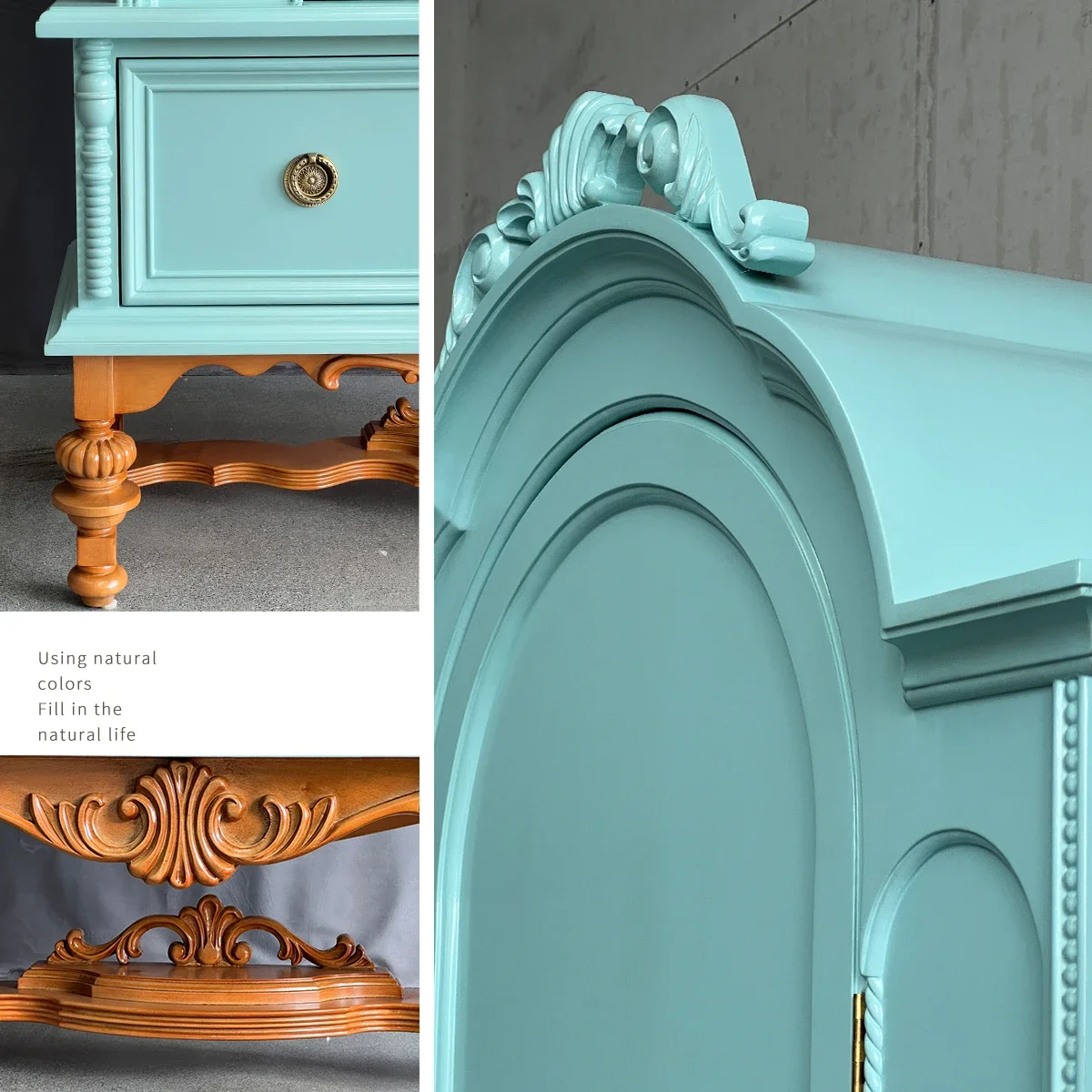 Retro solid wood chest cabinet, entrance cabinet, American medium and ancient style balcony cabinet, designer dining side