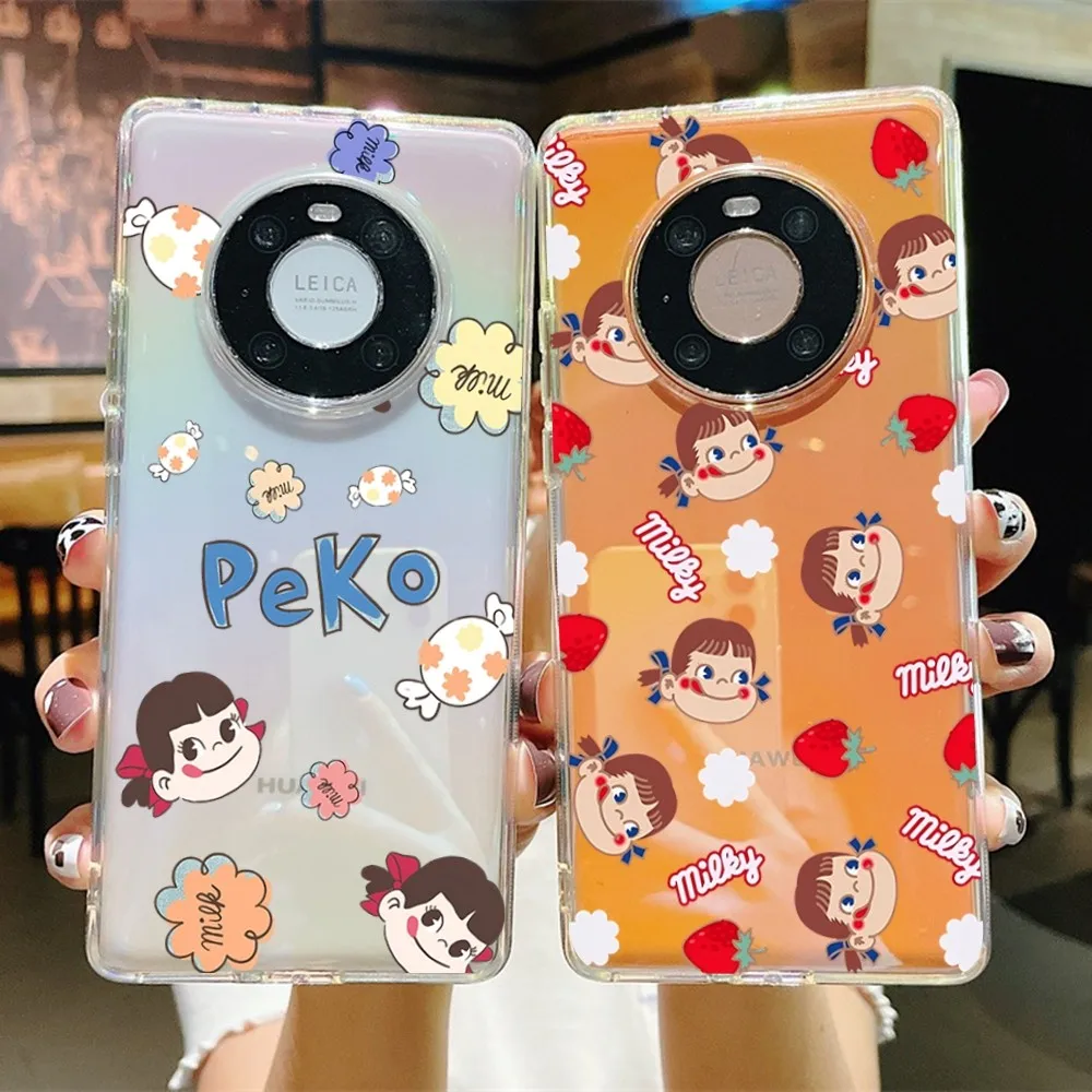 Cartoon Peko Chan Phone Case for Samsung S10 20 22 23 A10 40 for Xiaomi10 Note10 for Huawei P50 20 Honor60 70