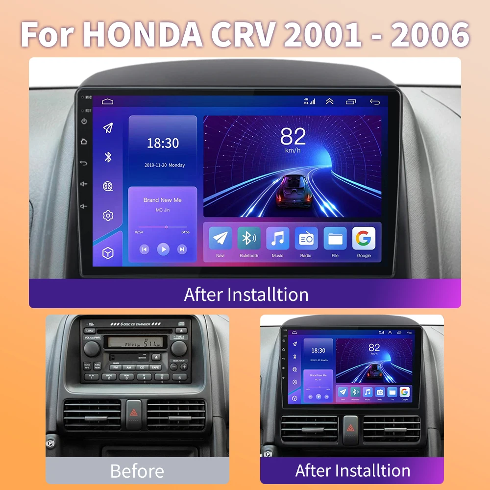 Radio samochodowe Android 13 dla Honda CR-V CRV 2 2001 - 2006 multimedialne Carplay 4G Wifi 2 Din Radio samochodowe Stereo GPS