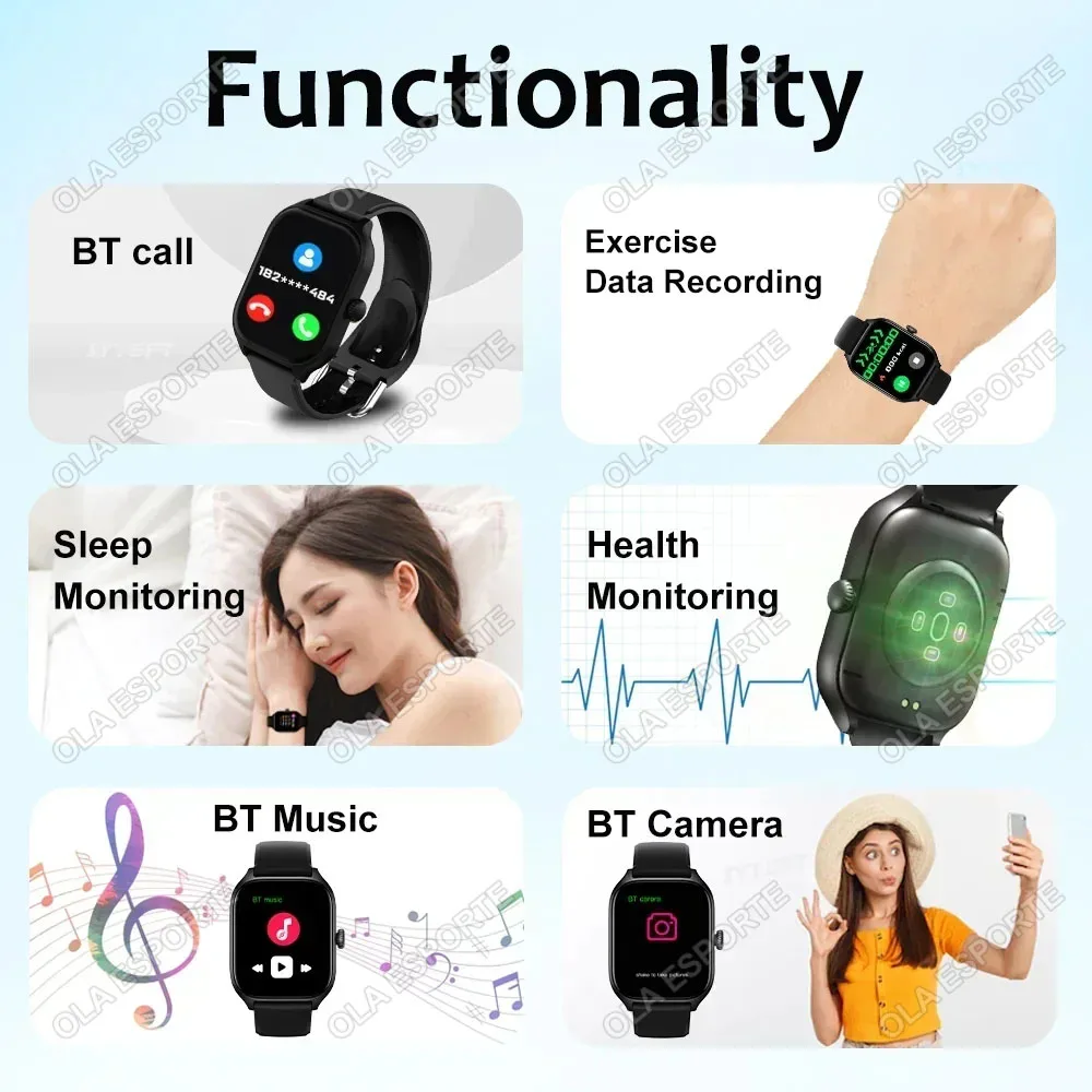 2026 New Men's Smart Watch Women's Gift 2.01inch HD Full Touch Screen Sports Fitness Watch Electronics Bluetooth Talk Smartwatch