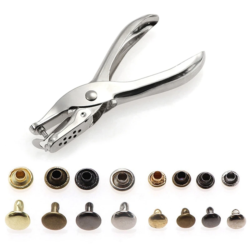 360 Sets Of Boxed 6Mm 8Mm Double-Sided Rivet Round Cap Rivet Leather Paving + Installation Tool Kit + Pliers