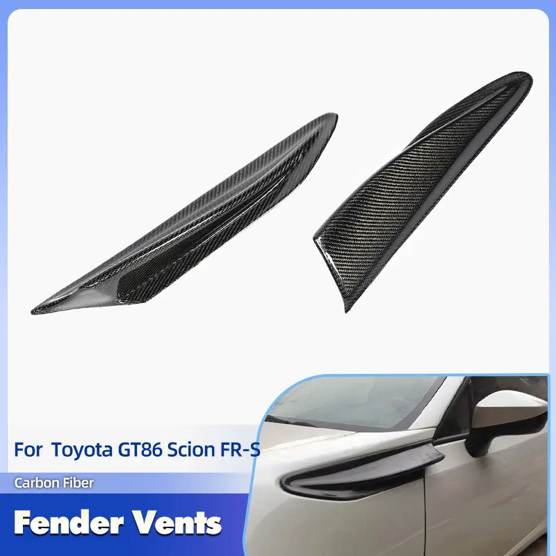 Car Front Side Fender Air Vent Trims Carbon Fiber for Toyota GT86 Scion FR-S 2012-2016 Front Canards Side Air Vent Cover Fins
