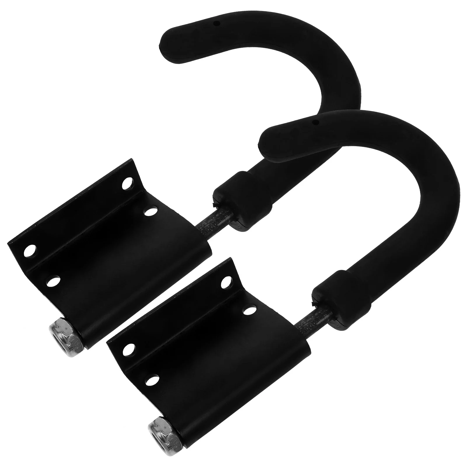 Gancho de escalera plegable, ganchos de escaleras telescópicos para portaequipajes, acero inoxidable negro, 2 uds.