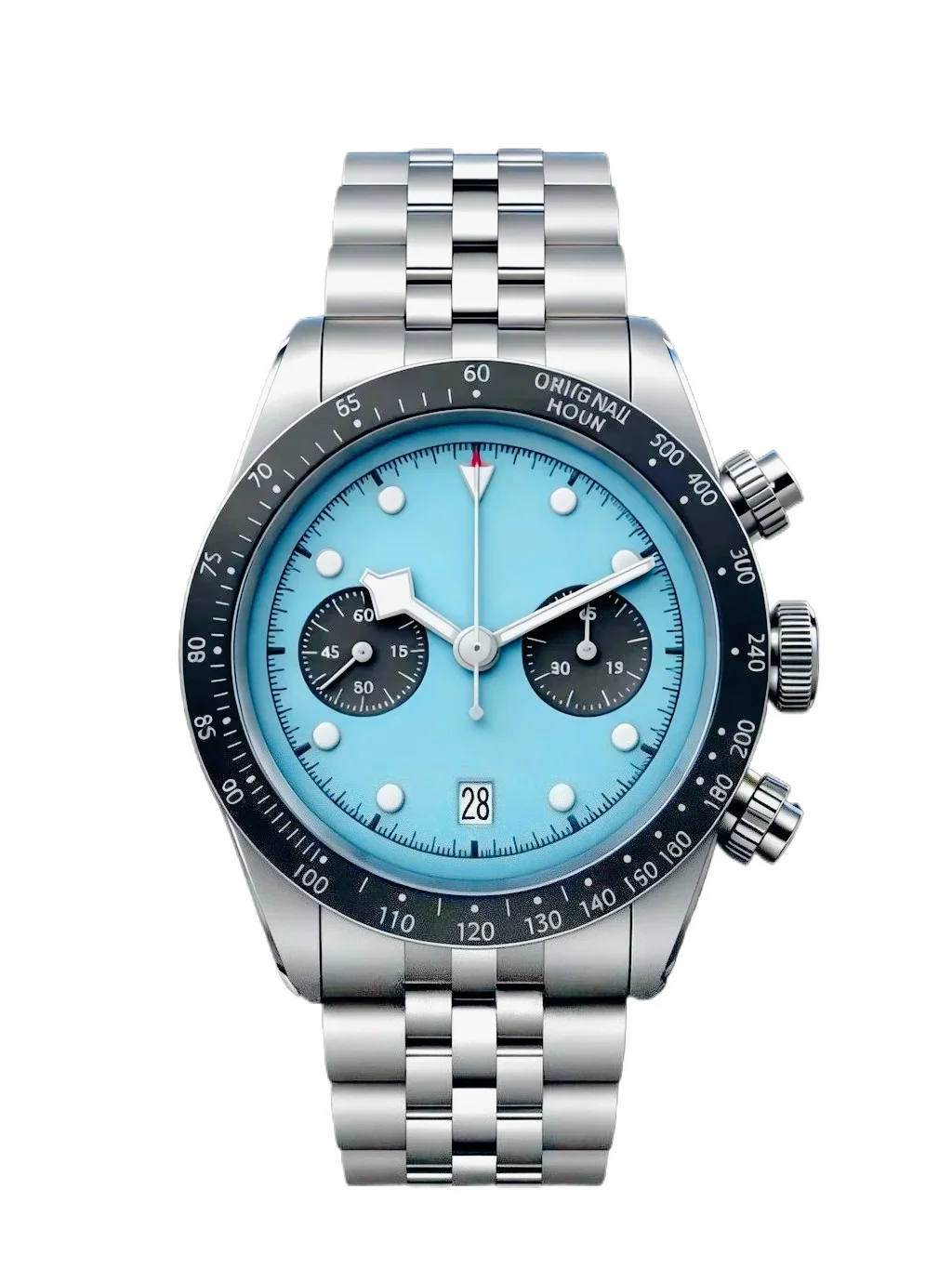 904L Stainless Steel case, for Luxury New Mens Automatic Mechanical Watch, Black White Pink Ceramic Sapphire Wristwatch