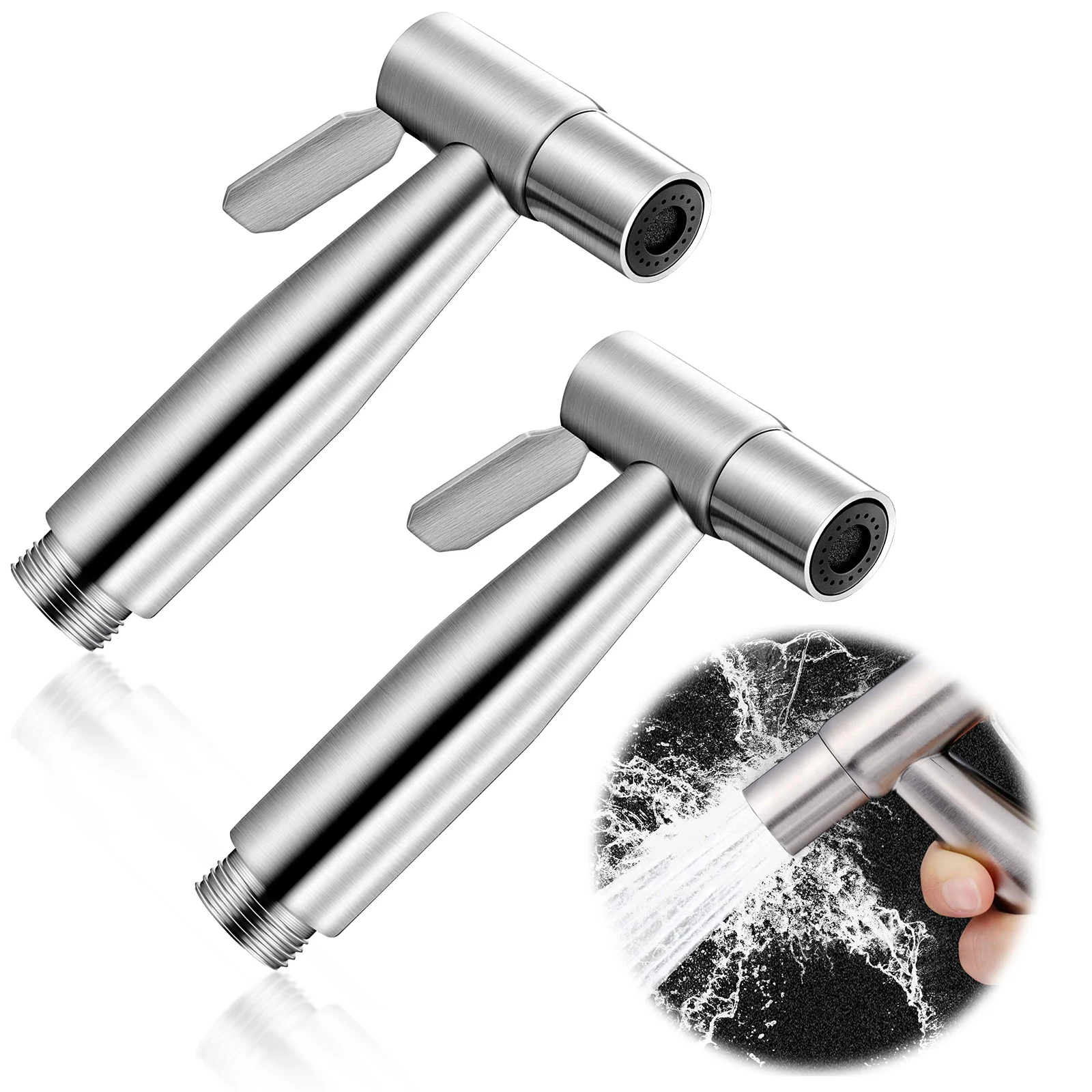 

Набор из 2-х ручных стальных износостойких бидетных распылителей для женщин, устройство для гигиенического душа, инструмент для уборки в ванной комнате, оборудование для душа для взрослых