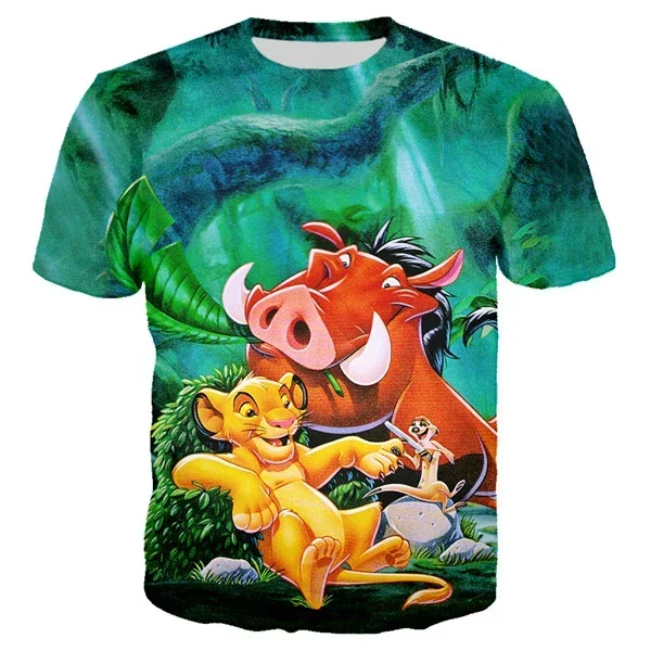 ديزني الرسوم المتحركة ثلاثية الأبعاد مطبوعة تي شيرت للجنسين تي شيرت الكرتون تي شيرت الشارع الشهير قصيرة الأكمام بلوزات ملابس الحفلات #4