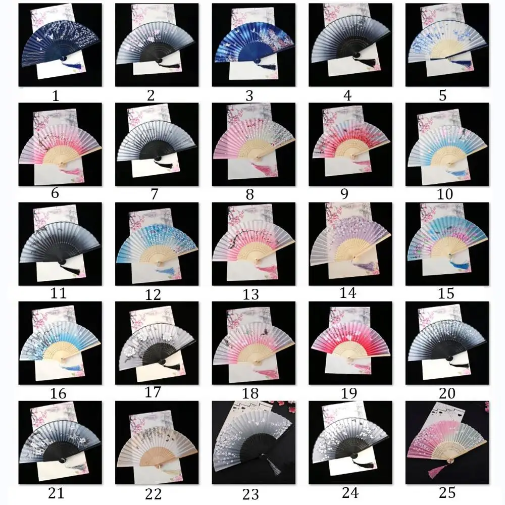 جودة متعددة نمط خمر نمط الخيزران خشبية الصيف هدية ملونة ديكور المنزل الرقص مروحة اليد مروحة قابلة للطي مروحة الحرف #6