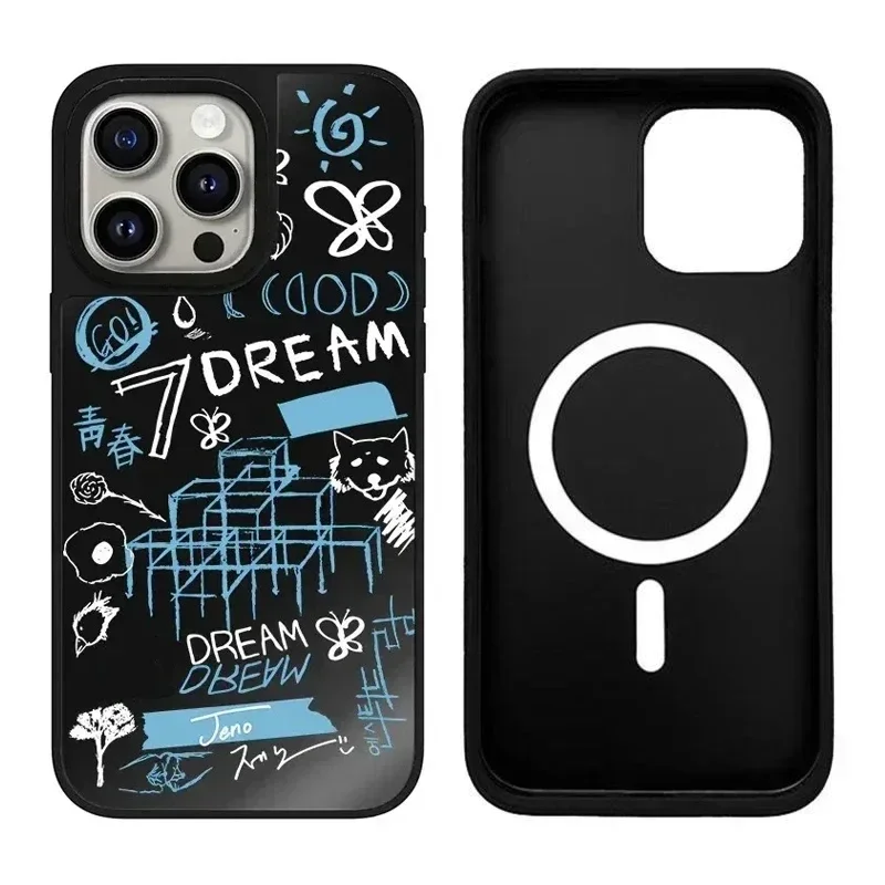 

Kpop Dream Graffiti iPhone 11 12 13 14 15 Pro Max Mirror Surface MagSafe Case Cover Shell