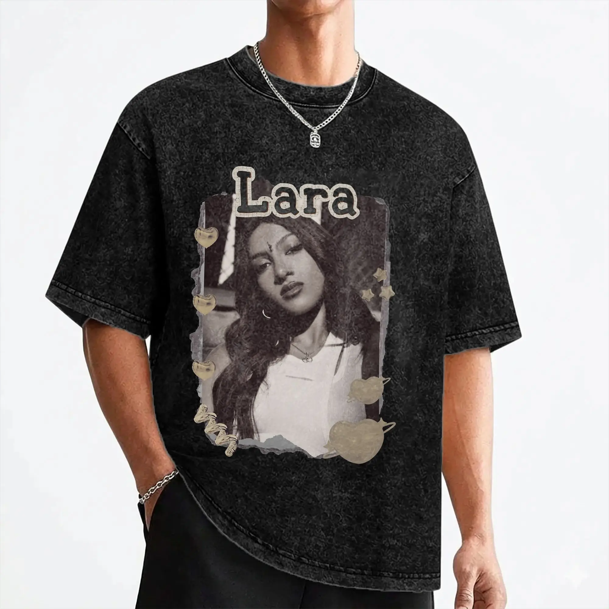 Lara Katseyes Kpop Girl Group T Shirt Washed Cotton Harajuku T-Shirts  Novelty Men Women Streetwear Summer Tops Tees