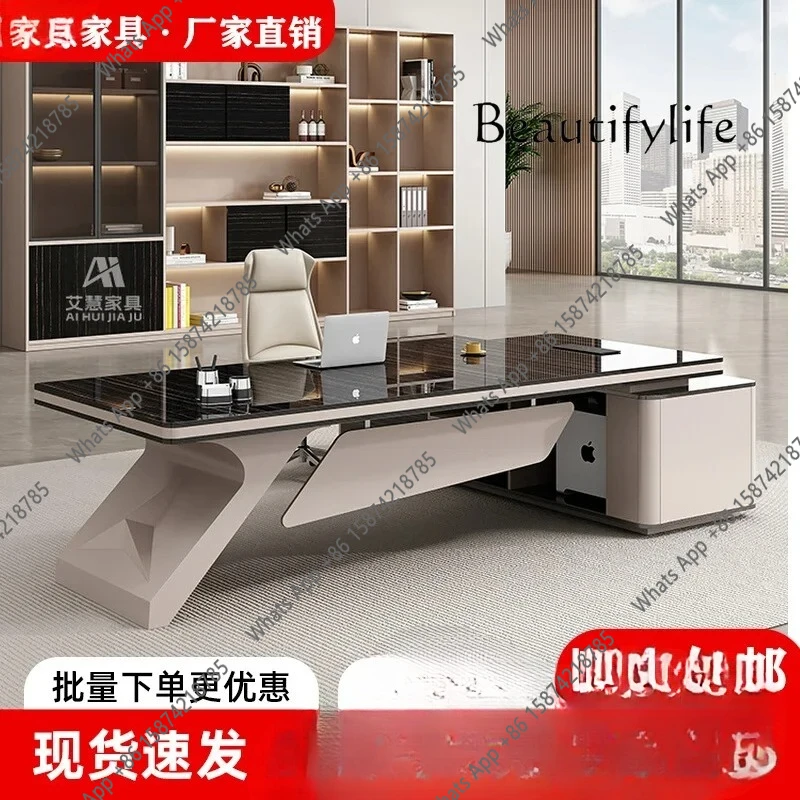 

Роскошный стол руководителя J-Light, простой современный рабочий стол, большой стол для менеджера, комплект офисного стола и стула