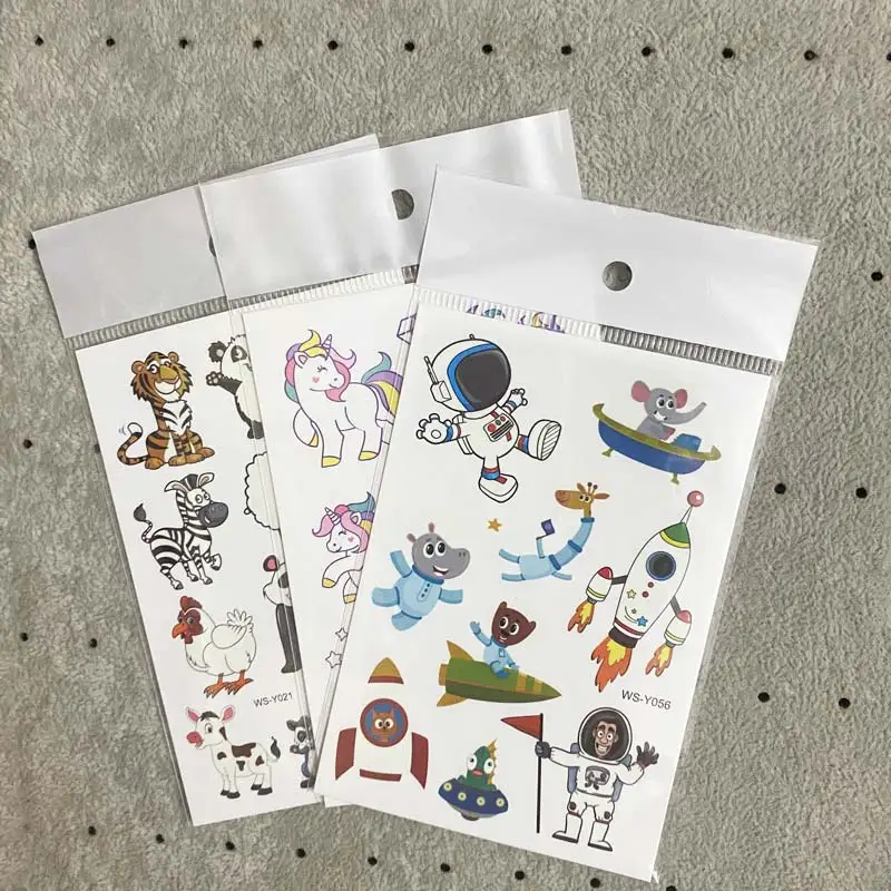 Children\'s Temporary Tattoos Cartoon Unicorn Luminous Tattoo Kids Boy Body Art Glitter Child Tattoo Sticker Waterproof Fake