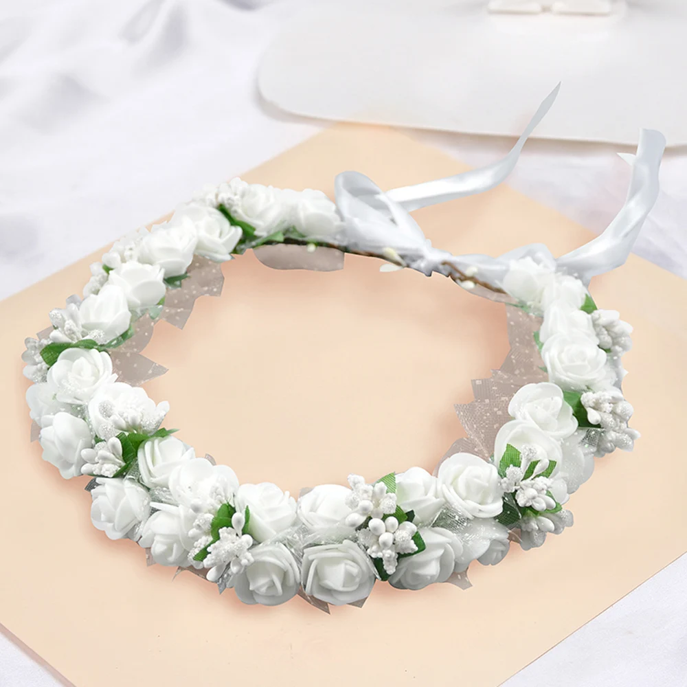 Fashion Flower Headband Wedding Headwear Lightweight Jewelry Color Retention Headdress for Banquet Wedding Dresses Skirts