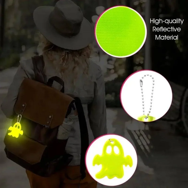 

20Piece DoubleSided Reflective Keychain Set Multicolor High Visibility for Safety Visibility during Day And Night Activities