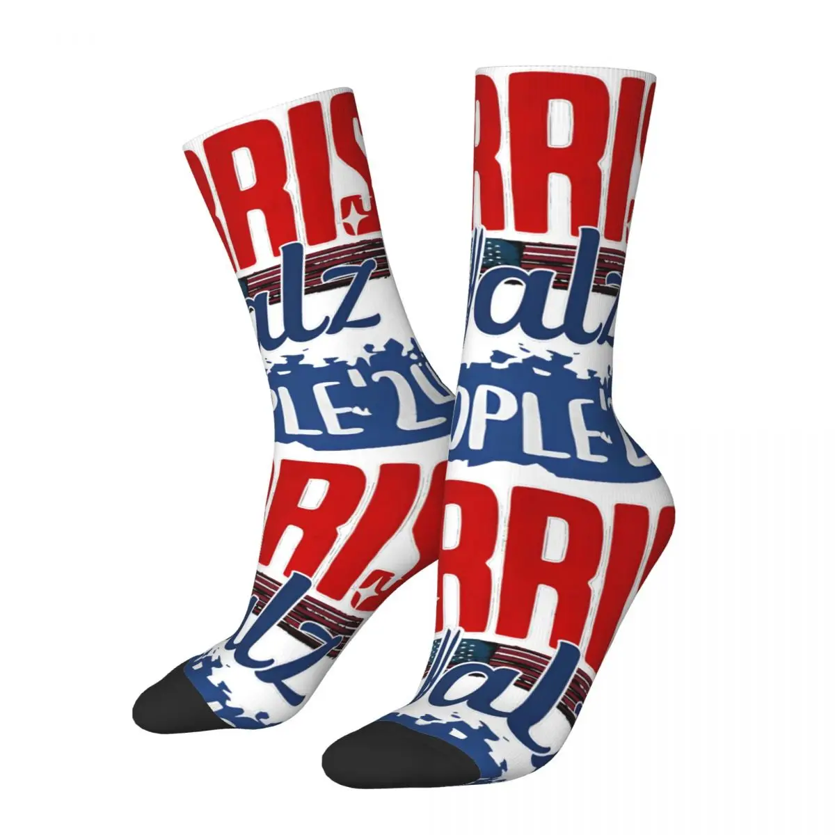 Funny Crazy Sock for Men Harris Walz 2024 For The People Hip Hop Harajuku harris walz Happy Seamless Pattern Printed Boys Crew