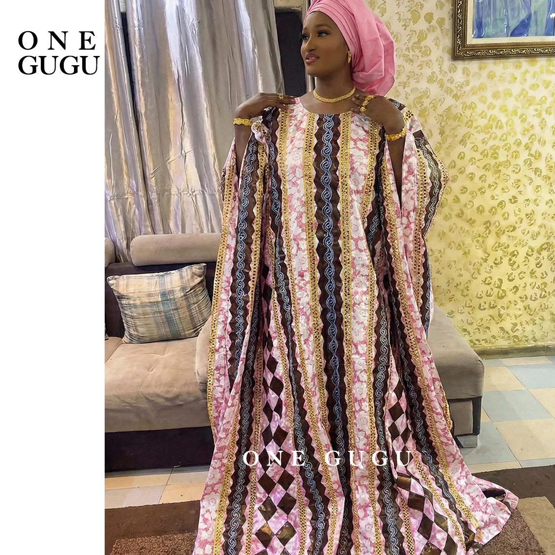 

First Quality Print Bazin Riche Boubou With Gold Line Brode Traditional Wedding Dress Origianl Perfumed Dashiki Dresses