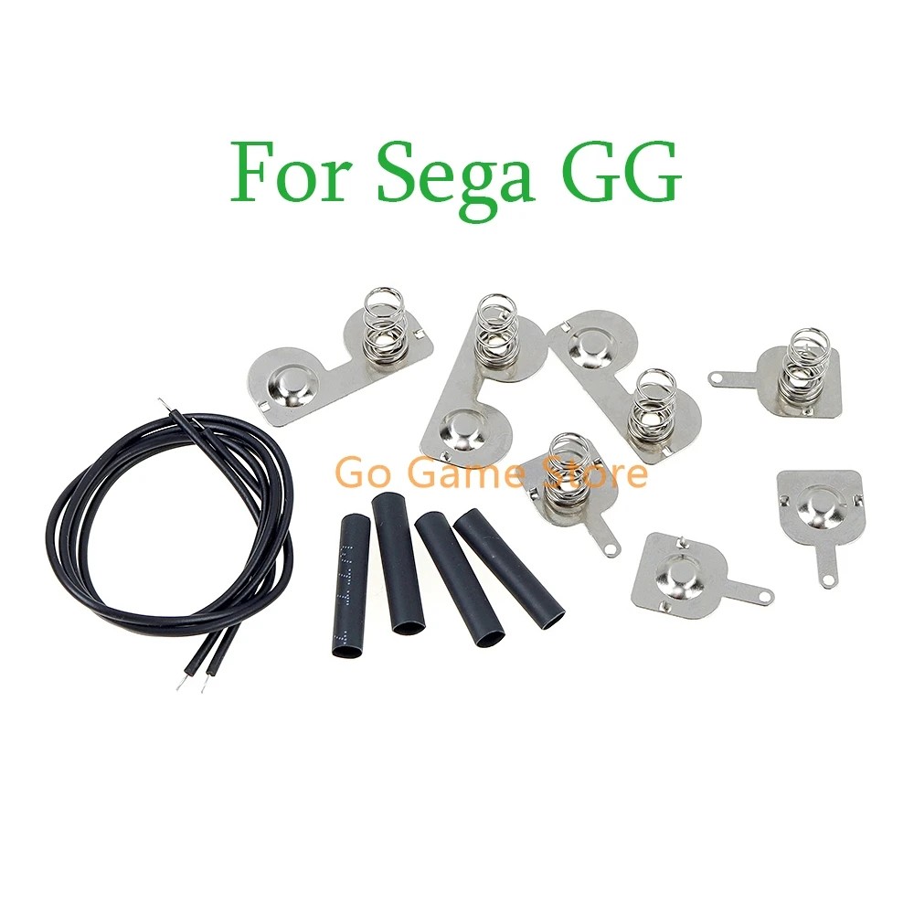 20sets Battery Spring Set For SEGA Game Gear Positive Negative Conversion Spring Contact For Sega GG Heat Shrink Tubing Wire