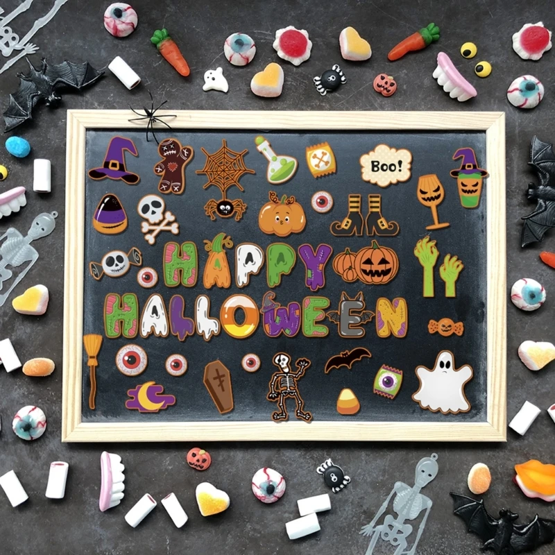 45Pcs Fright Night Window Stickers Colorful Halloween Themed Clings Accessories Dropshipping