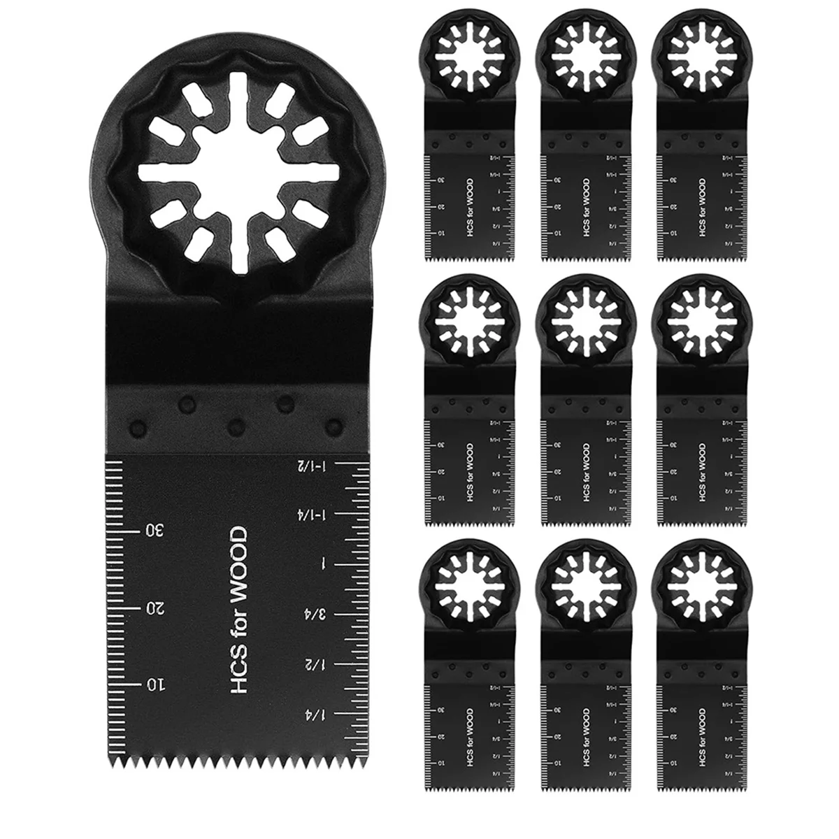 ABKM Multitool Blades,10Pcs Oscillating Saw Blades,Professional Wood Metal Multi Tool Blade Universal Quick Release Saw Blade