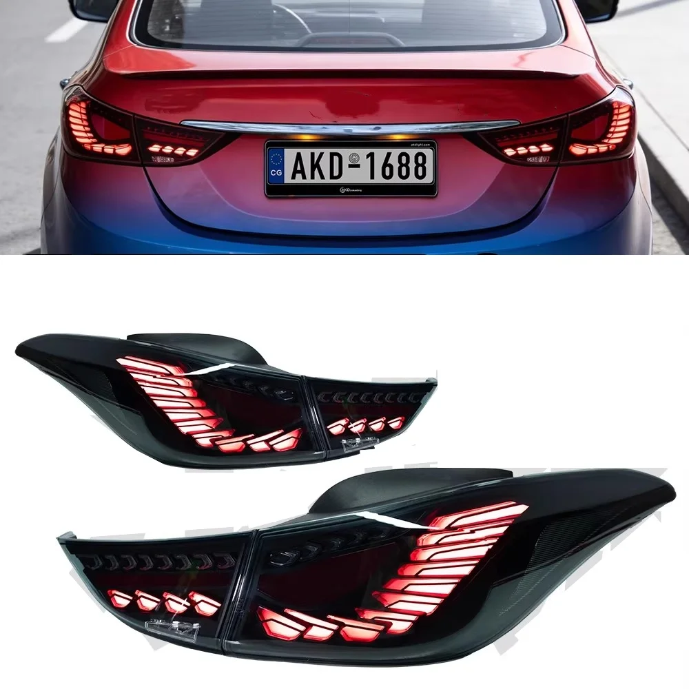 

Задний светодиодный фонарь для Hyundai Elantra 12-16, модифицированный, с функциями заднего хода, указателем поворота, аксессуар для автомобиля.