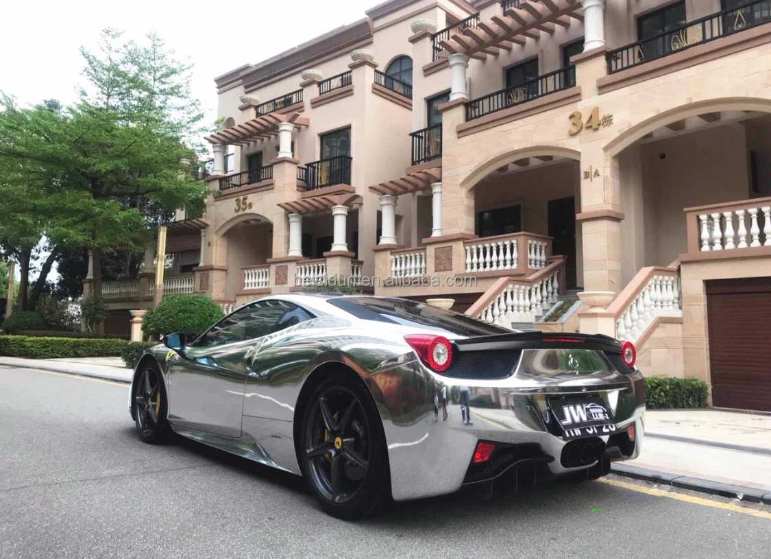 Colorful Electroplate Silver CHROME SILVER Wrap Viny Roll for Complete Car Foil Stickers Custom Automotive Cover Decal