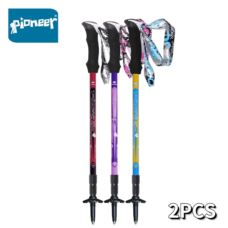 

Pioneer Nordic Walking Trekking Poles Hiking Sticks Adjustable Alpenstock Anti-shock Outdoor Sports Mountains 55-120CM