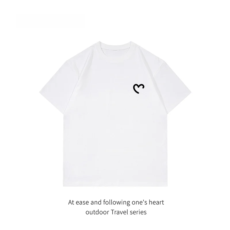 MUSESTAR Cotton Sweat Absorbent Short Sleeve T-Shirt Unisex Loose Fit round Neck Printed Casual Style Korean Trendy Brand