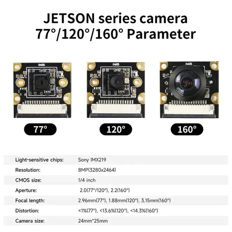 NVIDIA Jetson HD AI Camera Vision Wide Angle IMX219 Module CSI Camera 8MP Compatible with NANO/Xavier NX/TX2 NX/Orin NAO/Orin NX