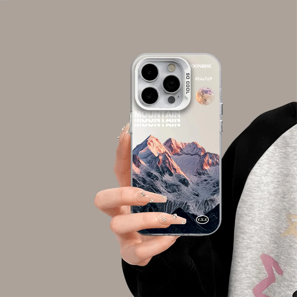 Rizhao Jinshan Oil Painting Artistic Feeling Phone Case For IPhone 12 11 13 14 15 16 Max Pro Plus Laser Cover