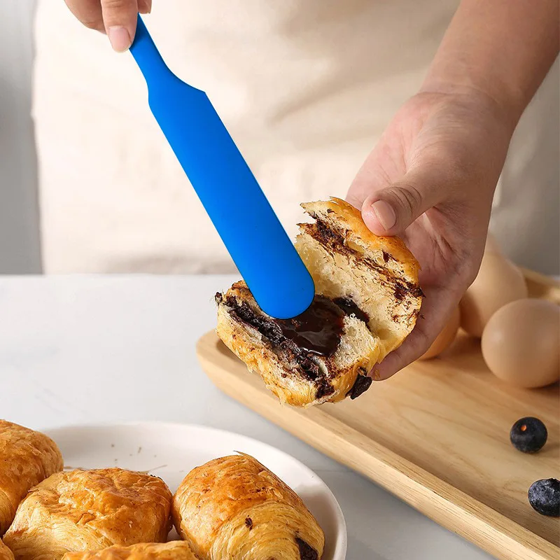 1 peça-espátula de silicone resistente ao calor, misturador de creme de bolo de alça longa, raspador de massa de cozimento, ferramenta de doces, acessórios de cozinha