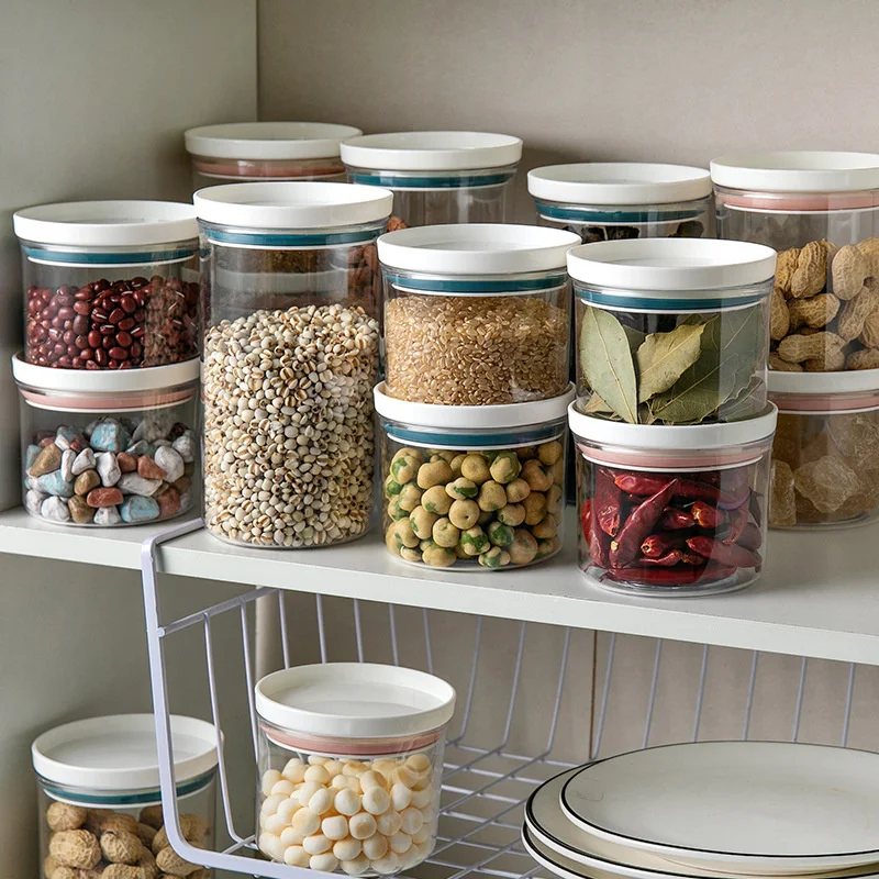 Kitchen Accessories Storage Box Sealed Bottles Plastic Storage Container Spice Food Canister Keep Fresh Jars For Bulk Cereals