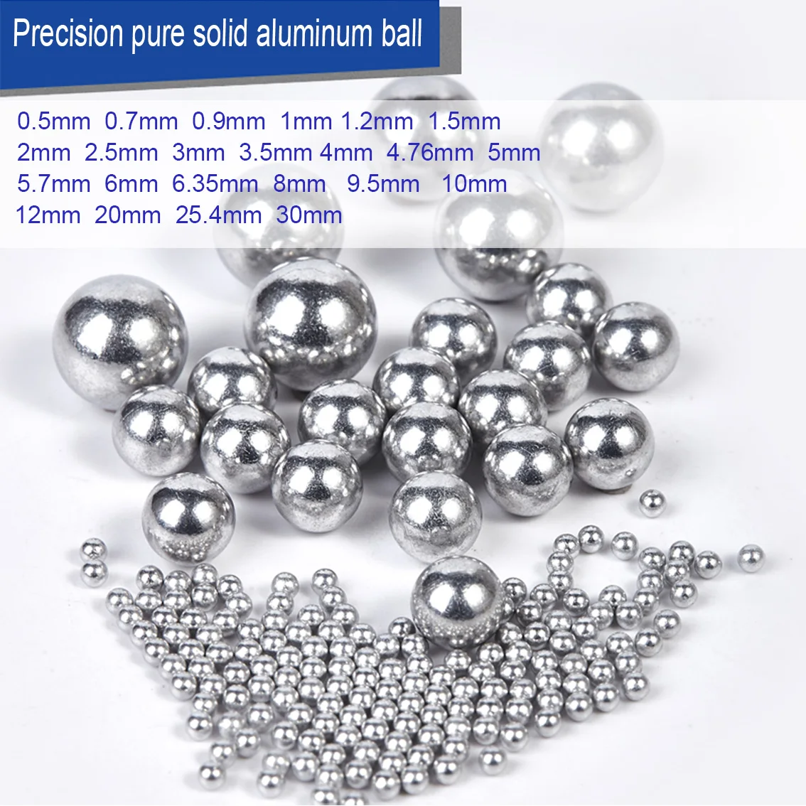 1-100Pcs High Precision Solid 1060/1070 Aluminum Ball Beads 0.5/0.7/0.9/1/1.2/1.5/2/2.5/3/3.5/4/4.76/5/5.7/6/6.36mm-25.4/30mm