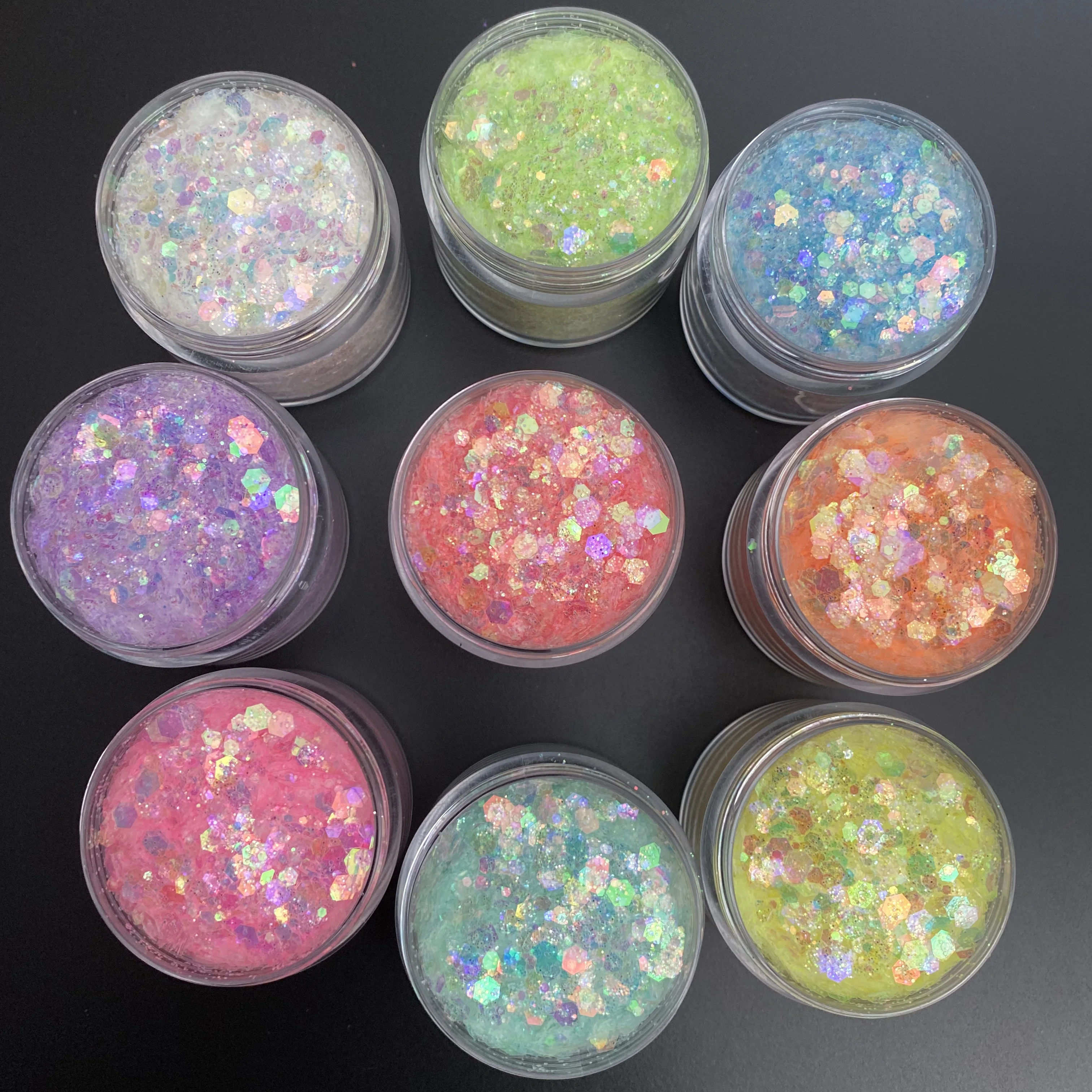 15G/Jar Hot Sale Lente Pastel Kleur Iriserende Suiker Chunky Hars Glitter Pailletten Voor Nagels Tuimelaars