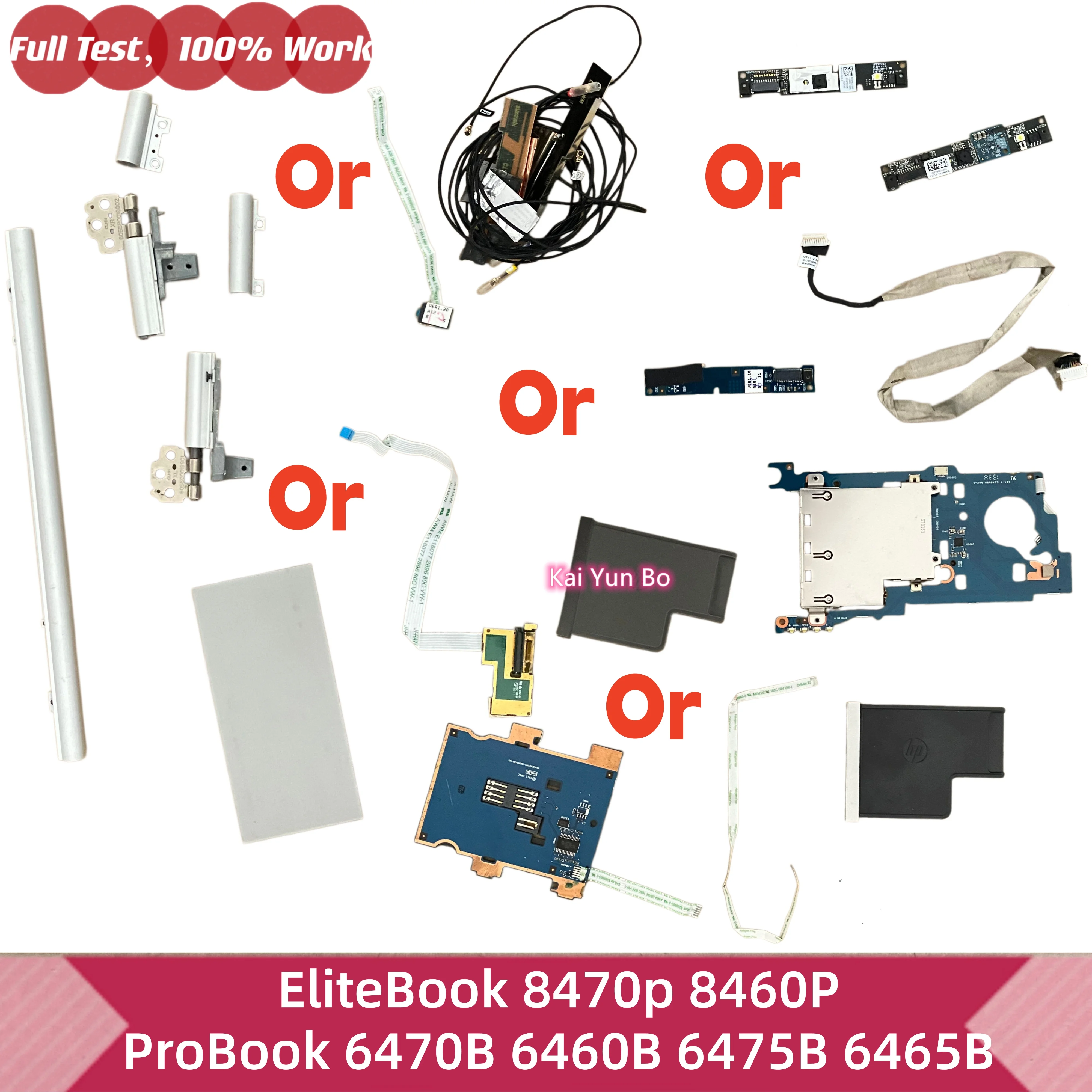 Para HP EliteBook 8470p, 8460P, ProBook 6470b, 6460B, 6475b, 6465B, tapa del portón del Switch, cámara web de huella dactilar, cable, tarjeta inteligente, placa lectora de tarjetas PCMCIA, placa de toque, antena WiFi,