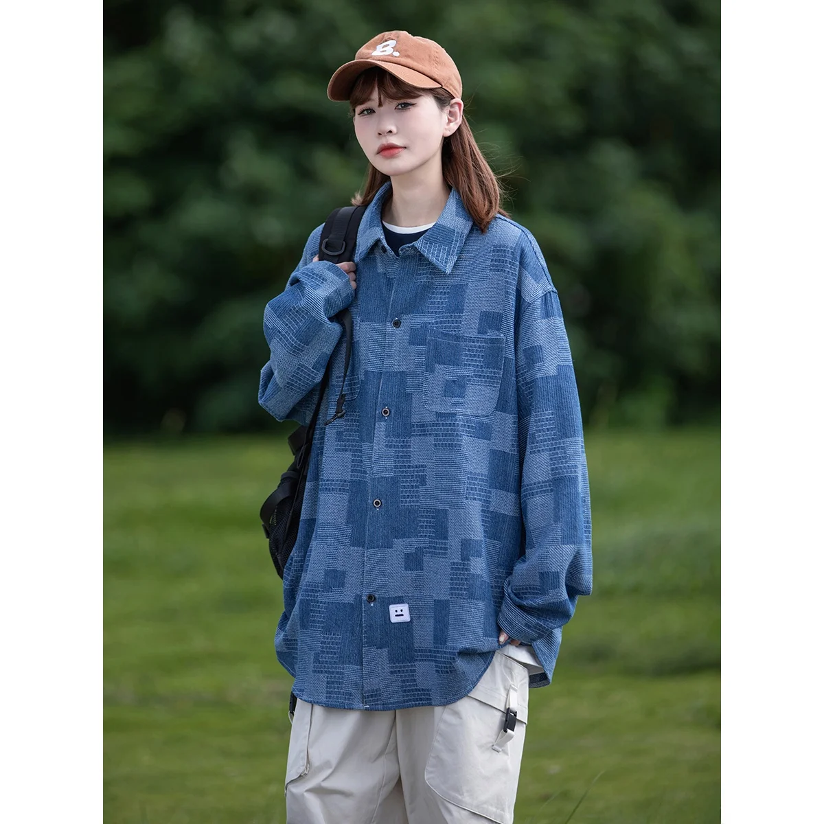 

Свободная повседневная мужская джинсовая куртка с длинным рукавом, осенне-весенняя новинка, модная молодежная верхняя одежда