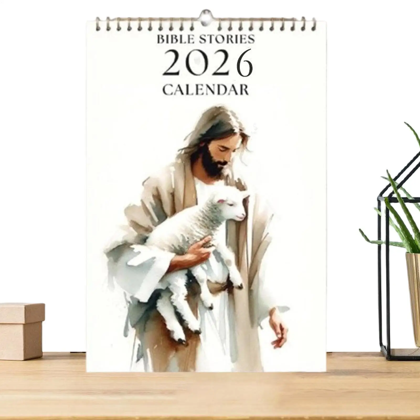

Wall Calendars Monthly 2026 Wall Calendar Bible Story Religious Jesus Hold Sheep Planner Art Home Decor For Men Women Holiday