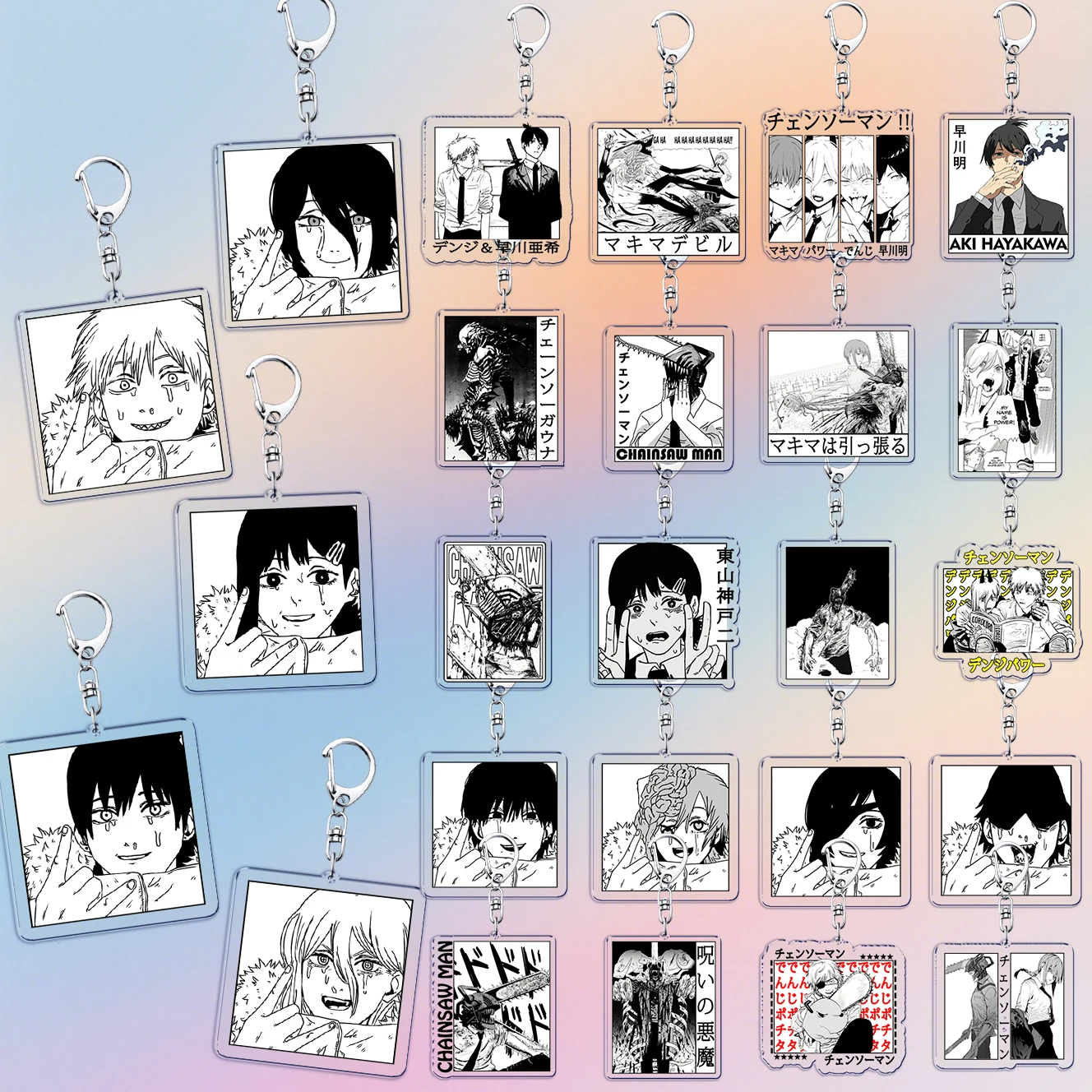 Aanime llavero de motosierra accesorios bolsa dijes dibujos animados Manga Denji Makima Hayakawa Aki llaveros joyería Fans Freinds regalo