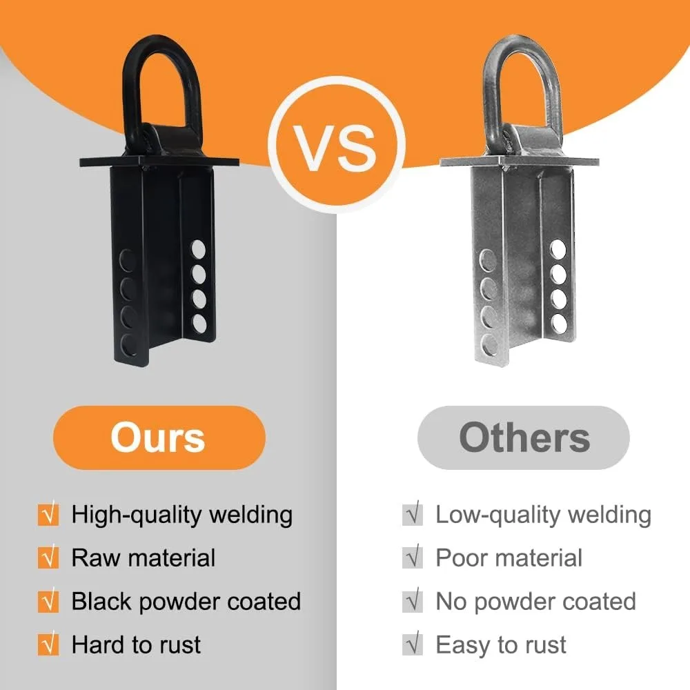 4PCS 16200lbs D Ring Tie Downs for Trucks and Trailers with Standard 2" x 4" Stake Pockets