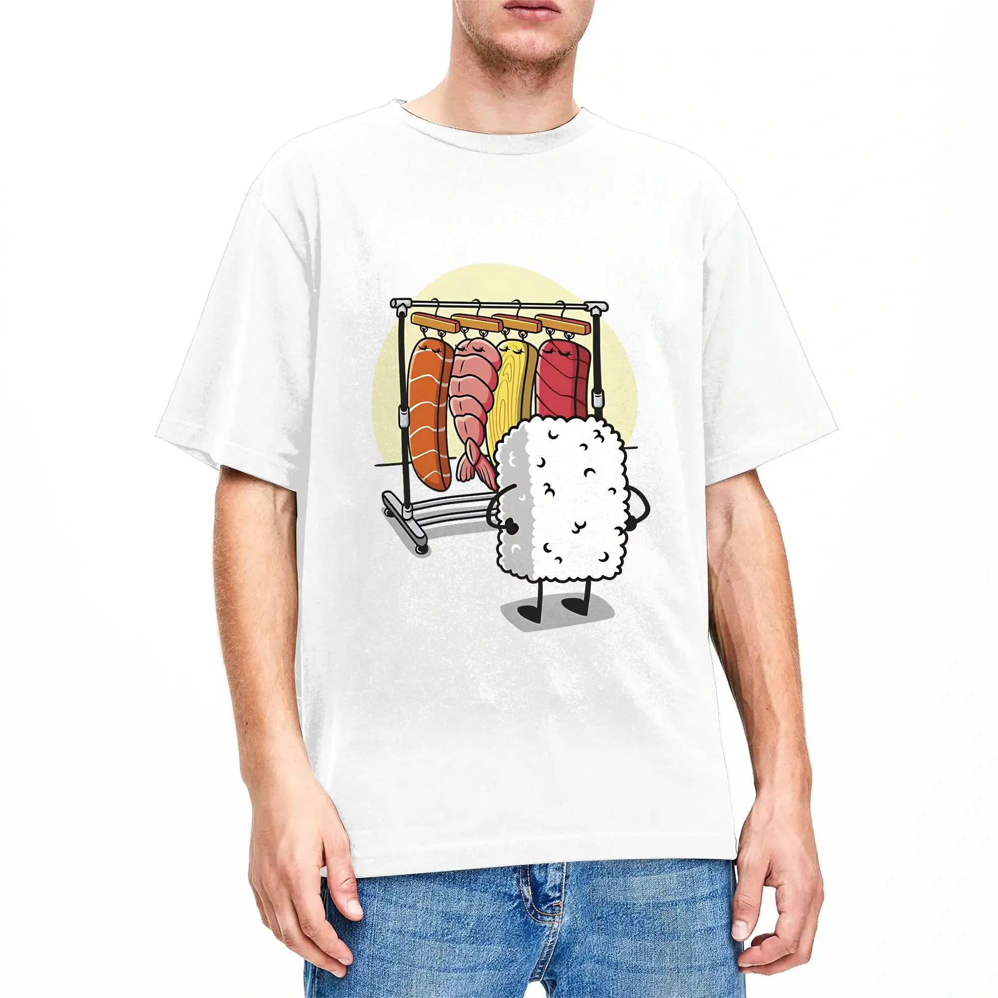 Hip Hop Sushi Wardrobe Tshirts Unisex Round Neck Short Sleeve Top Tee  Cotton Summer Top Tee