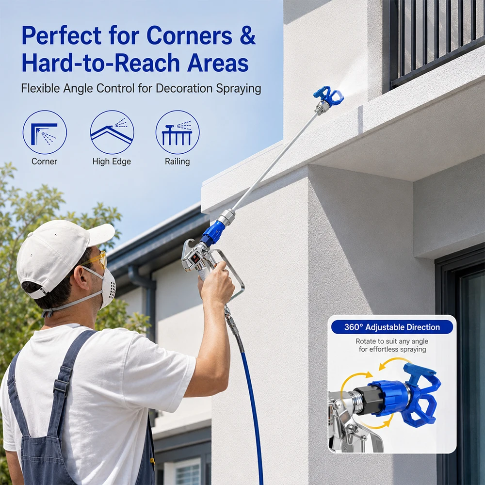 SIHAO Airless Paint Spray Gun 360 Degree Fan Pivot Rotation Universal Adapter Airless Spray Gun Accessory
