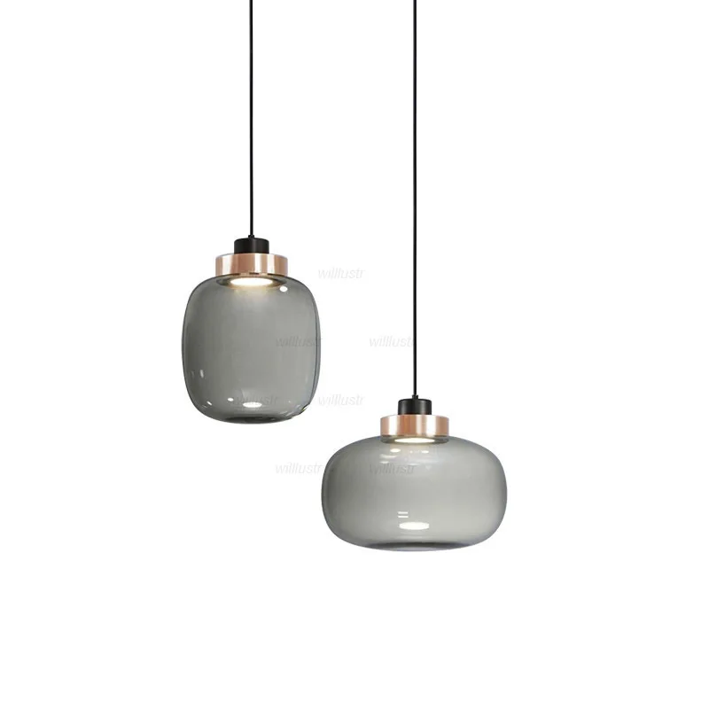 Led Hanglamp Rookglas Ophanging Lamp Luxe Hotel Café Bar Living Slaapkamer Metalen Hangende Plafond Kroonluchter