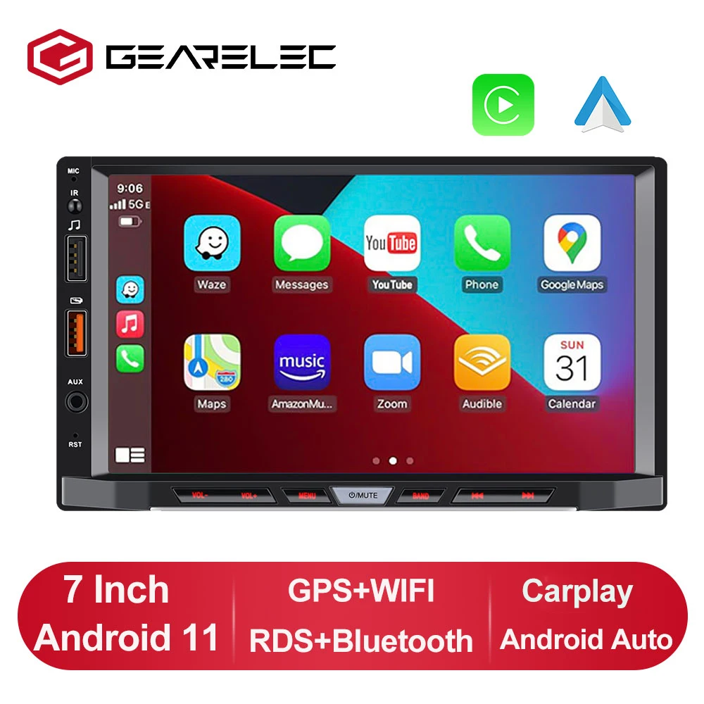 Radio samochodowe Android 11 2 Din Carplay z systemem Android Auto multimedialny odtwarzacz wideo uniwersalne 7 Cal 2 din android Auto Stereo Wifi