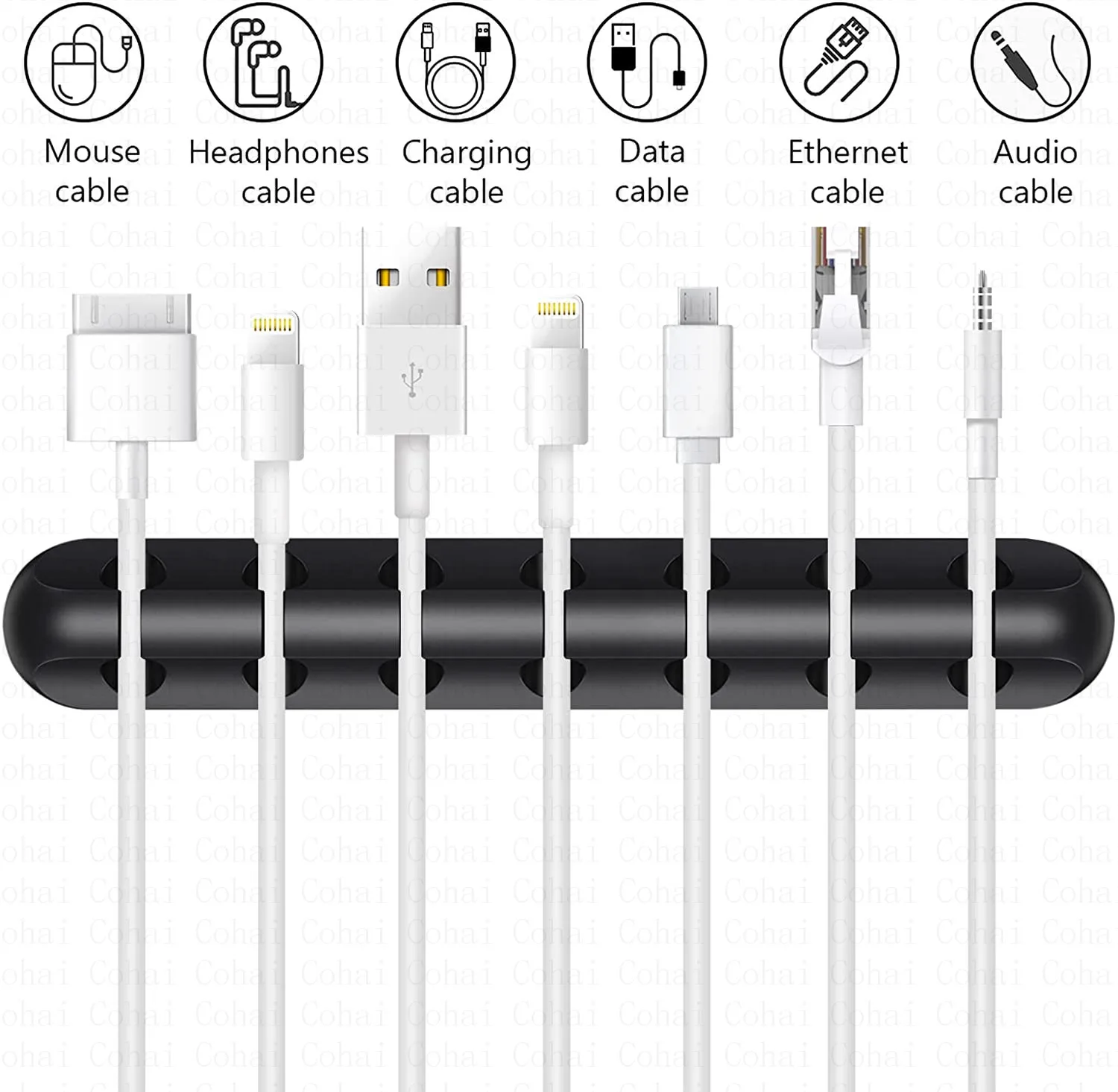 Organizador de Cables de silicona, enrollador de cables de carga USB, soporte para ratón, teclado, auriculares, organizador de cables, Clips