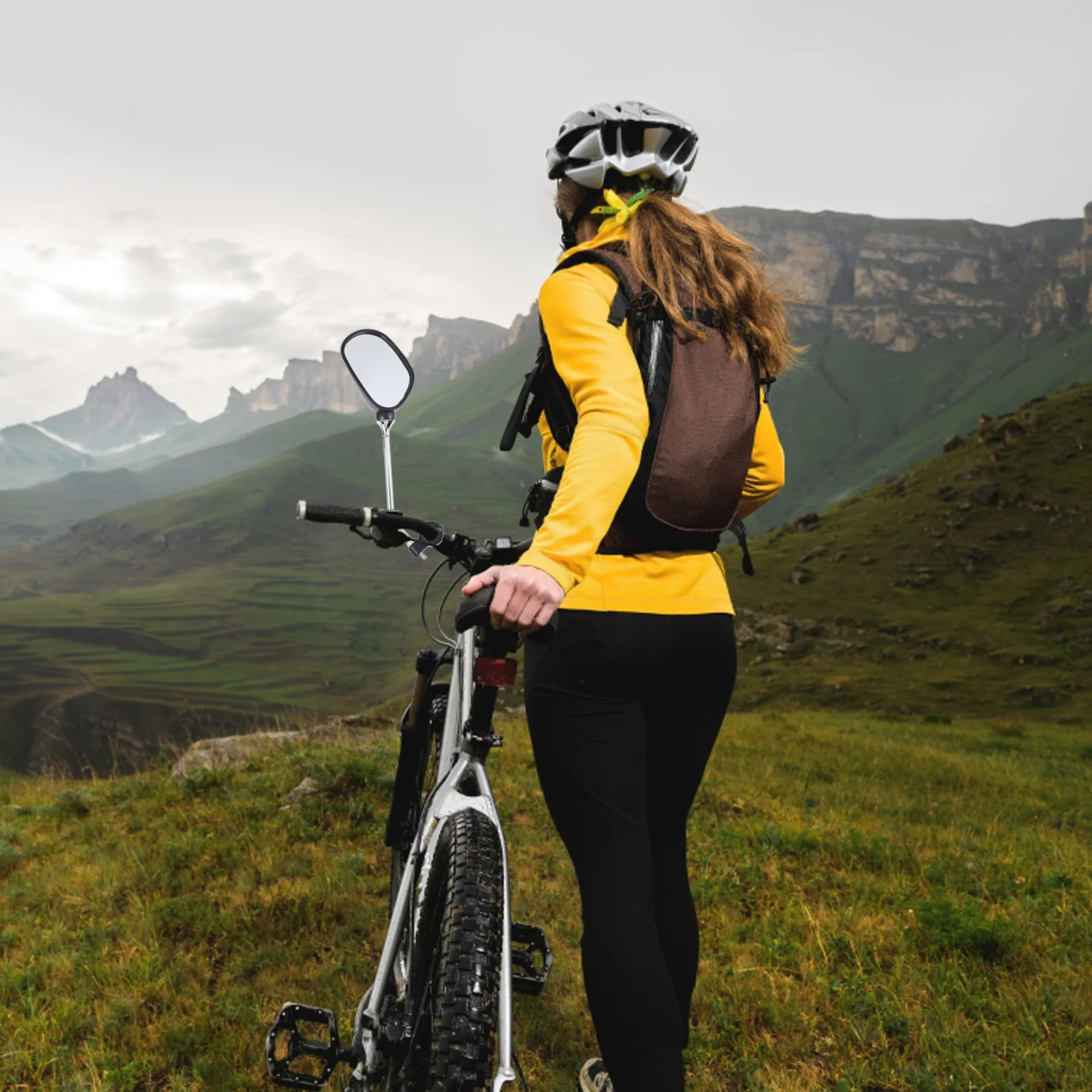 1 زوج الدراجة مرايا الرؤية الخلفية المقود جبل 360 درجة الدورية زاوية واسعة آمنة الدراجات دراجة مرآة للدراجات الجبلية الدراجات البخارية